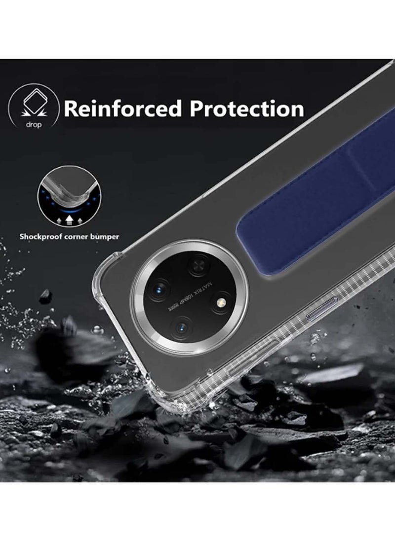 Wtech Honor X9c 5G 2024 / Honor Magic7 Lite 5G 2025 TPU Hand Grip Air Pillow Case Cover - Clear/Navy Blue - Image 4