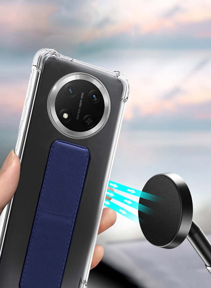 Wtech Honor X9c 5G 2024 / Honor Magic7 Lite 5G 2025 TPU Hand Grip Air Pillow Case Cover - Clear/Navy Blue - Image 5