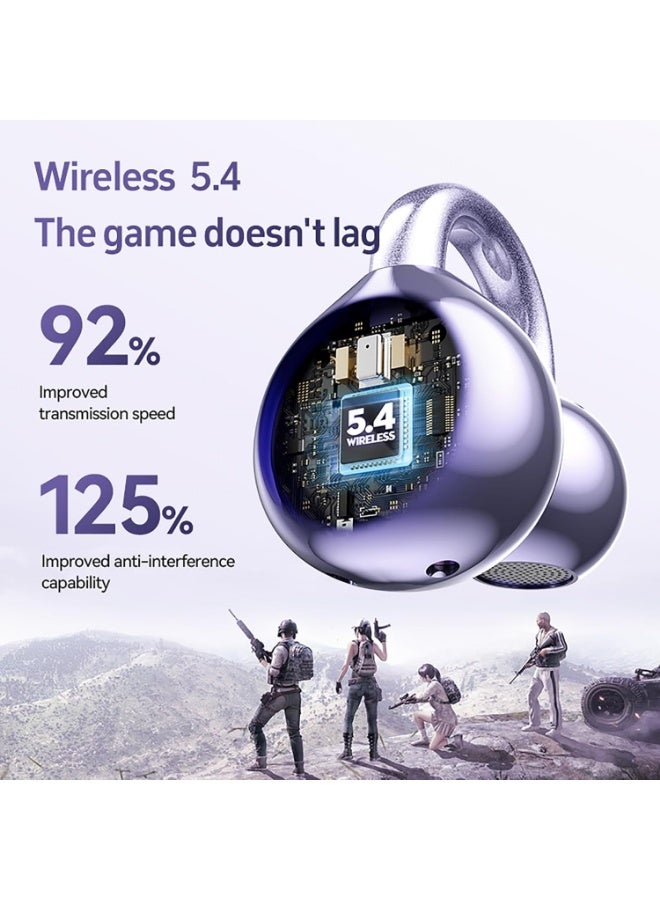 Arabest Clip on Earbuds for Small Ears, Open Ear Wireless Bluetooth 5.4 Headphones, 40H Playtime Air Conduction, Comfort Fit for Glasses, Waterproof Sport Ear Buds with Digital Display & MIC - Image 2