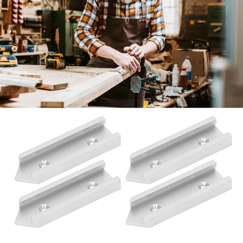4Pcs Silver Aluminum Alloy T Connector 100mm Length 30mm Width Universal Woodworking Cuts - Image 4