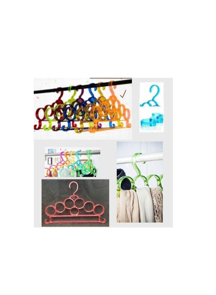 Set of 3 hangers for scarfs and ties - 8 holes - multicolor - Image 1