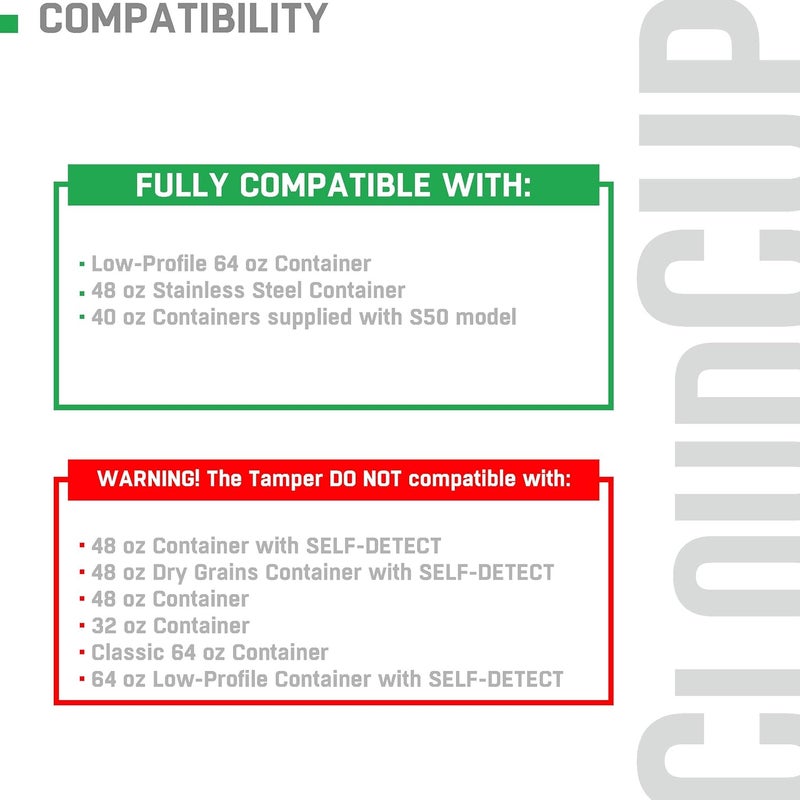 CloudCUP Plunger Replacement Blender Parts for Vitamix Tamper Low Profile Professional Series Pro 750 5300 7500 Blender Parts Accessories, Low Profile Container 64 Oz, 40 Oz - Image 4