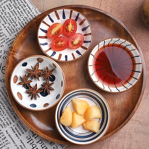 OLWICK Household Small Ceramic Bowl Set | Creative Tableware Dipping Bowls | For Soy Sauce, Vinegar, Chutney, Sushi, Ketchup, Paste Jam |Bowl-K, Random, Set Of 4, 100 ML, Multicolor - Image 2