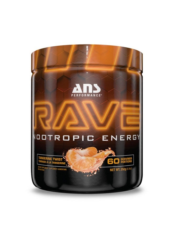 ANS Performance Rave (60 Servings, 8.9 oz) - High Energy, No Crash Formula - Memory & Focus Supplement - Sugar-Free- Boost Mind-Body Neural Connections (Tangerine Twist) - Image 1