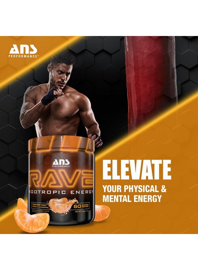 ANS Performance Rave (60 Servings, 8.9 oz) - High Energy, No Crash Formula - Memory & Focus Supplement - Sugar-Free- Boost Mind-Body Neural Connections (Tangerine Twist) - Image 4