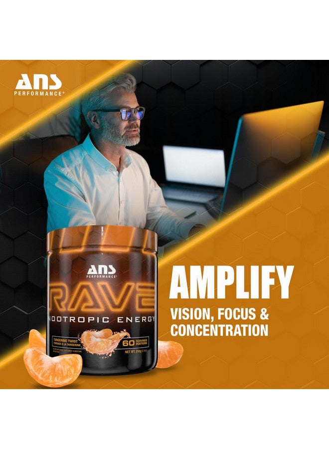 ANS Performance Rave (60 Servings, 8.9 oz) - High Energy, No Crash Formula - Memory & Focus Supplement - Sugar-Free- Boost Mind-Body Neural Connections (Tangerine Twist) - Image 5