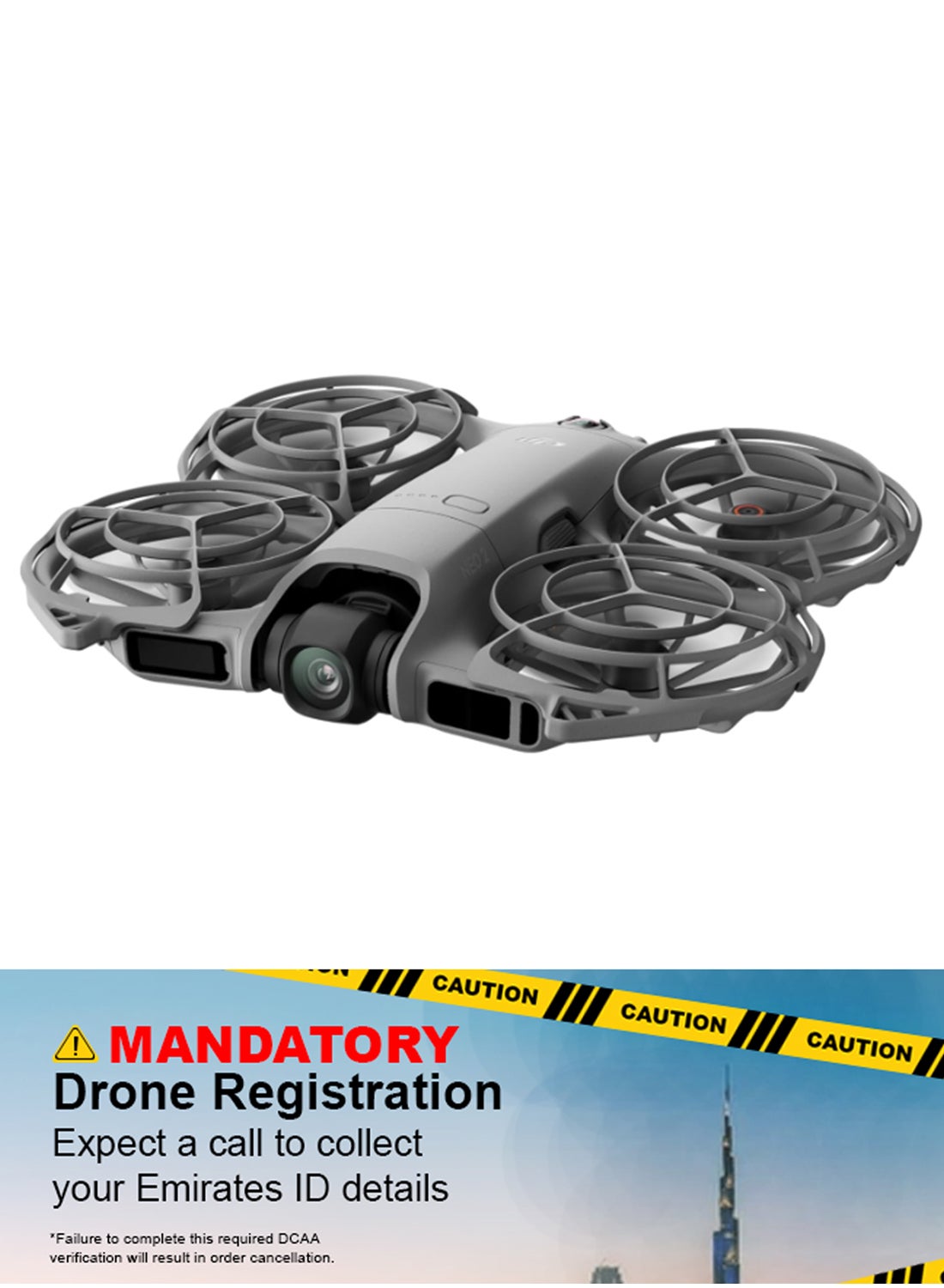 DJI Neo 2 (Drone Only),Lightweight & Foldable 4K Drone With Camera,Palm Takeoff & Landing,Gesture Control, ActiveTrack,Omnidirectional Obstacle Sensing with -UAE Version with Official Warranty Support