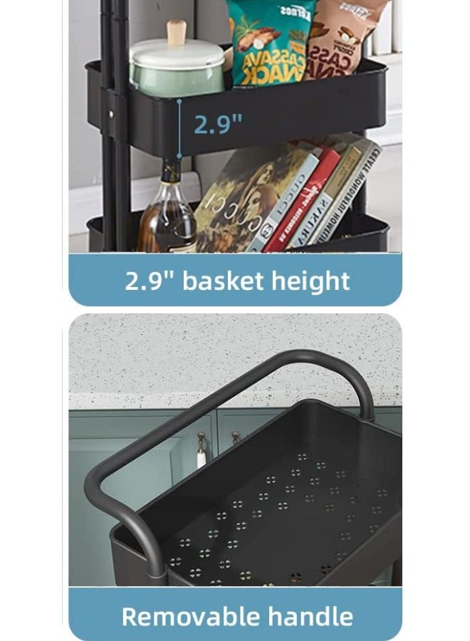 Prince 2 Tier Utility Rolling Storage Cart With Handles - Image 5