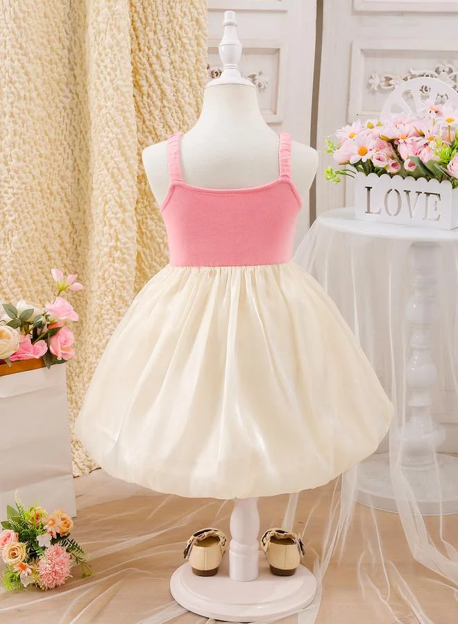 تايك تو Girls Pink Strappy Dress with Bows