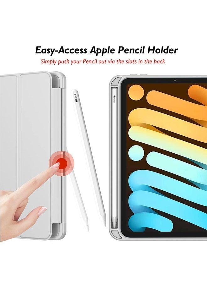 SmartGrist Case For iPad Mini 6th Generation 8.3 Inch 2021 Protective Cover With Pencil Holder Smart Case With Auto Wake/Sleep (Grey) - Image 2