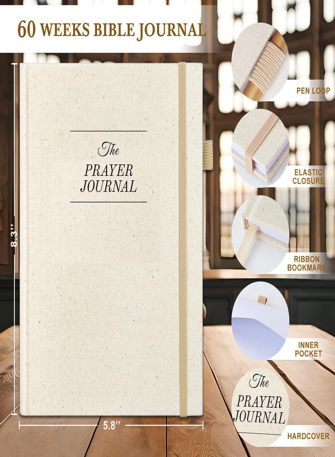 Zorblinx Prayer Journal for Woman - 60 Weeks Bible Journal with Prompts, Verse and Scripture - Devotional Journal for Women and Men, Bible Study Journal for Christians, Beige - Image 2