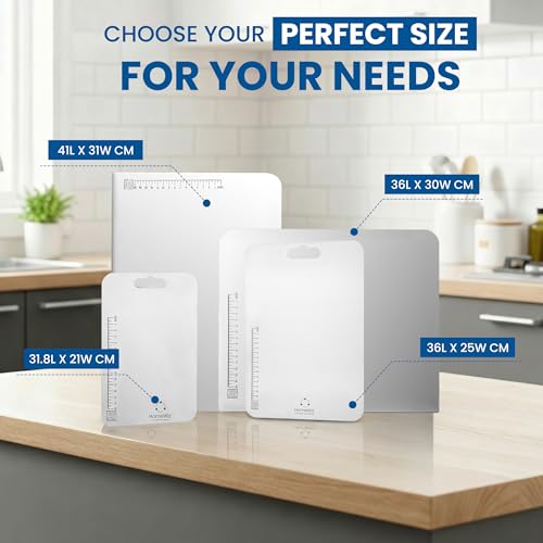 HomeWiz Stainless Steel Chopping Board | 36 x 25 cm Large | 304 Grade Food-Safe Steel | Heavy Duty Steel Board | for Fruits, Vegetables, Meat & Dough Kneading | Built for Everyday Use | Made in India - Image 4
