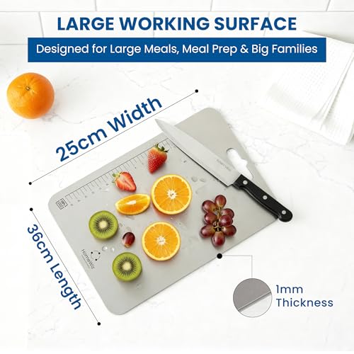 HomeWiz Stainless Steel Chopping Board | 36 x 25 cm Large | 304 Grade Food-Safe Steel | Heavy Duty Steel Board | for Fruits, Vegetables, Meat & Dough Kneading | Built for Everyday Use | Made in India - Image 2