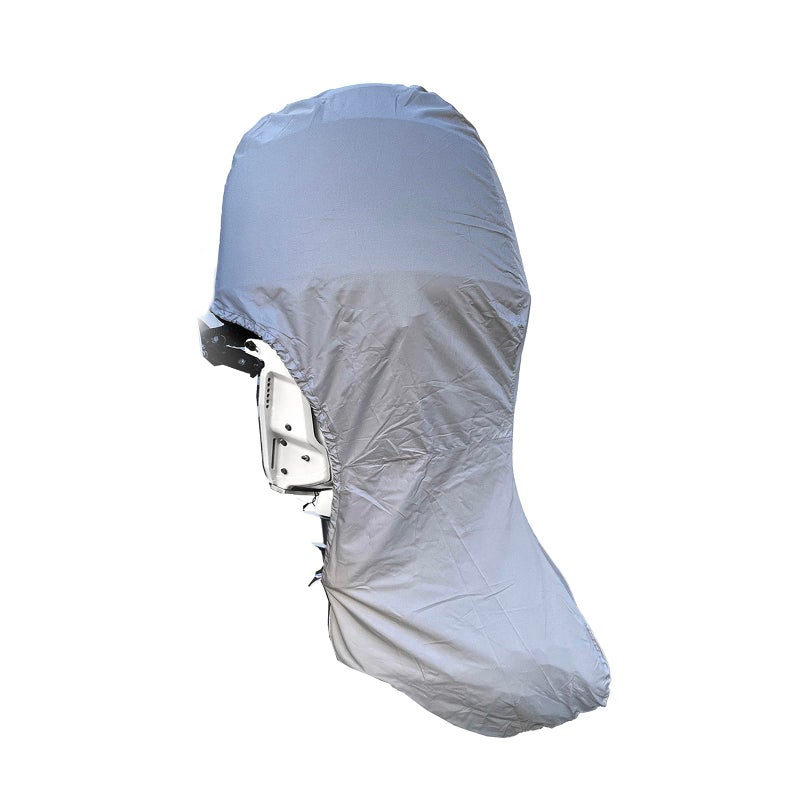 SavvyCraft Heavy Duty Outboard Motor Cover Waterproof 600D Polyester Full Size Boat Engine Cover for Motor up to 250300 HP Gray Color