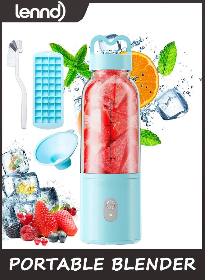 LENND Portable Personal Blender, USB Rechargeable 500ml Juicer, 175W Personal Size Blender, Great for Smoothies, Ice Blending, Juicing and Food Processing, Small, Convenient and Versatile - Image 1