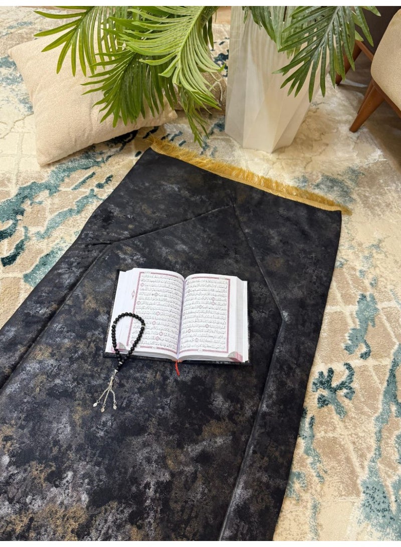 Prayer mat, Quran, and padded prayer beads set – luxurious material with high-density medical foam, 2.2 cm - Image 1