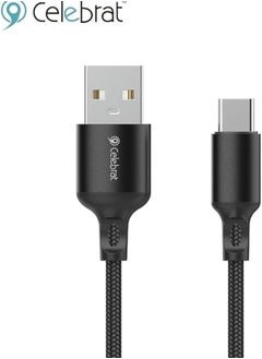 سليبرات كابل USB إلى Lightning من Celebrat CB-32 A-C مصنوع من الألومنيوم يدعم الشحن بقوة 2.4 أمبير للهواتف المحمولة بطول 1 متر - أسود  - Image 1