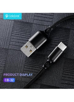 سليبرات كابل USB إلى Lightning من Celebrat CB-32 A-C مصنوع من الألومنيوم يدعم الشحن بقوة 2.4 أمبير للهواتف المحمولة بطول 1 متر - أسود  - Image 3
