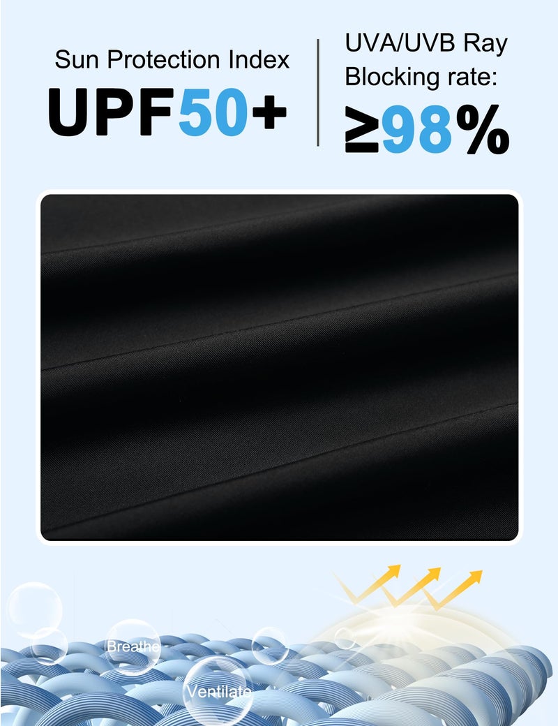 Bonneuitbebe Women's Swim Shirt UPF 50+ Short Sleeve Rash Guard UV Sun Protection Swimsuit Bathing Suit Top Black - Image 5