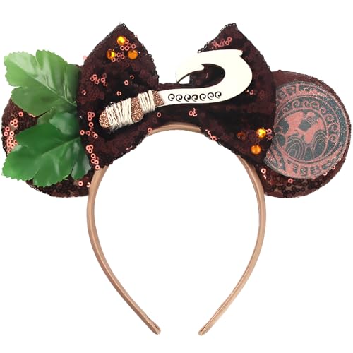 MADO mouse ears headband for kids boys adults men women, brown forest ears for adult kid boys men women girls,Park mini ear headbands for kids adults (brown forest) - Image 1