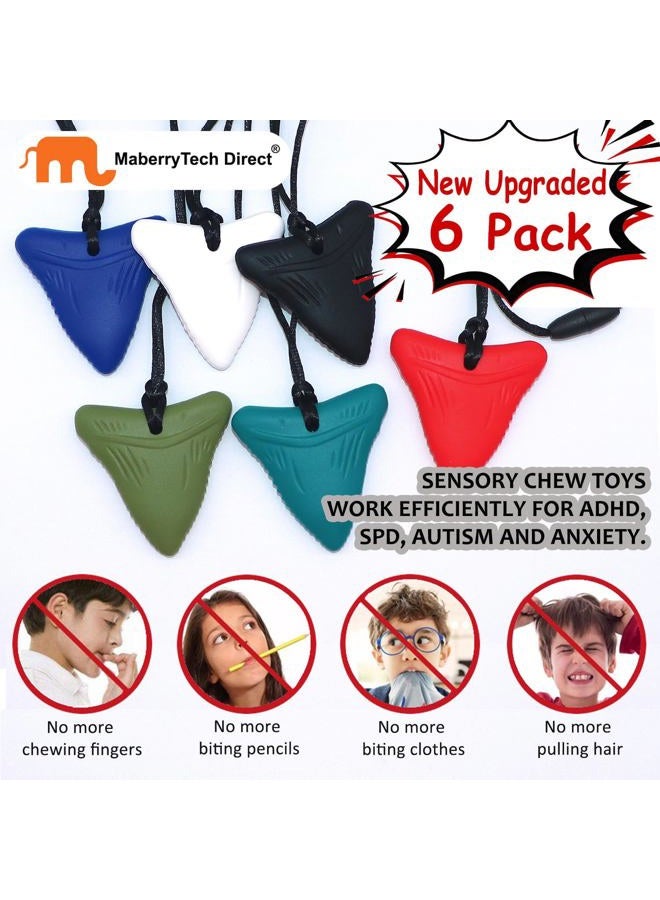 MaberryTech Direct Chew Necklaces for Sensory Kids, 6 Pack Chewy Necklace Sensory Toys for Autism, ADHD, Anxiety- Silicone Teething Necklace Oral Chew Toys for Boys Girls Adults Chewer Reduces Chewing Fidgeting - Image 3