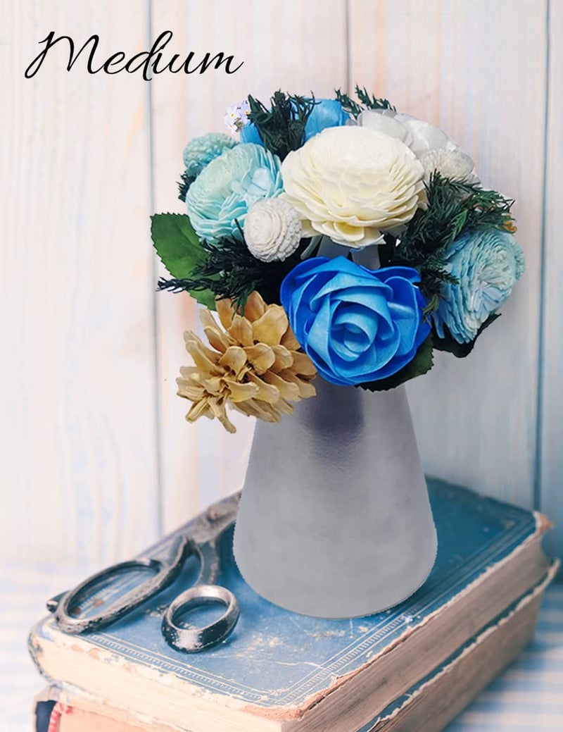 HOUSE OF EDI Sea Breeze Everlasting Florals Handmade Bouquet 6 inch Table Top Floral Arrangement Paired with a Decorative Vase and Aromatic Spray SizeSmall - Image 3