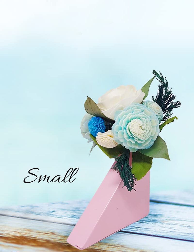 HOUSE OF EDI Sea Breeze Everlasting Florals Handmade Bouquet 6 inch Table Top Floral Arrangement Paired with a Decorative Vase and Aromatic Spray SizeSmall - Image 4