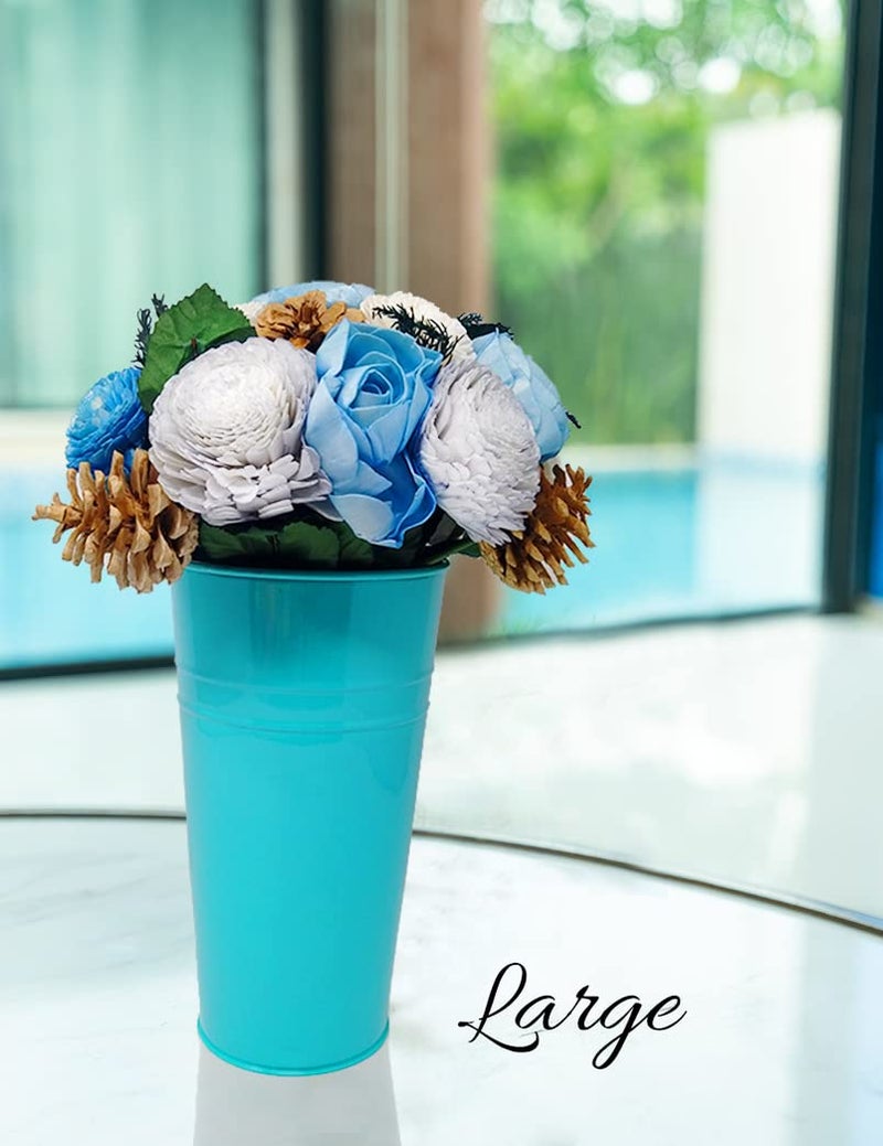 HOUSE OF EDI Sea Breeze Everlasting Florals Handmade Bouquet 6 inch Table Top Floral Arrangement Paired with a Decorative Vase and Aromatic Spray SizeSmall - Image 2