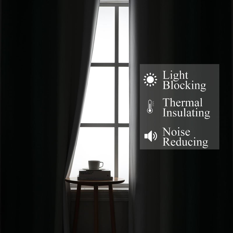 Estelar Textiler Green and Grayish White Ombre Blackout Curtains for Bedroom  Thermal Insulated Blackout Drapes  Full Light Blocking Energy Saving Long Curtains for Living Room  52Wx108L  2 Panels - Image 3
