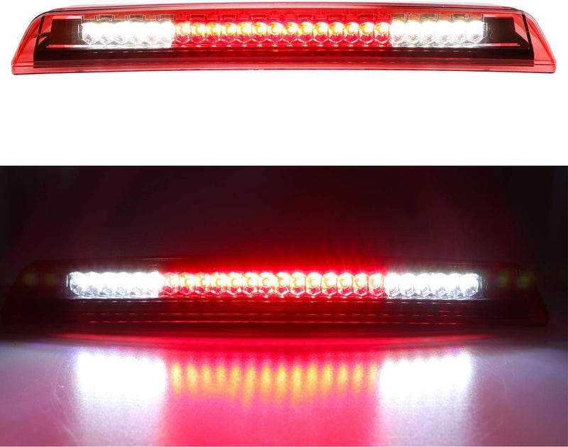 Bomusou Fit for Nissan Titan (2004-2015) for Nissan Frontier (2005-2016) LED 3rd Brake Light Rear Tail Brake Light Cargo Lamp Rear Lamp for 26590-EA800 (Chrome Housing Red Lens) - Image 1
