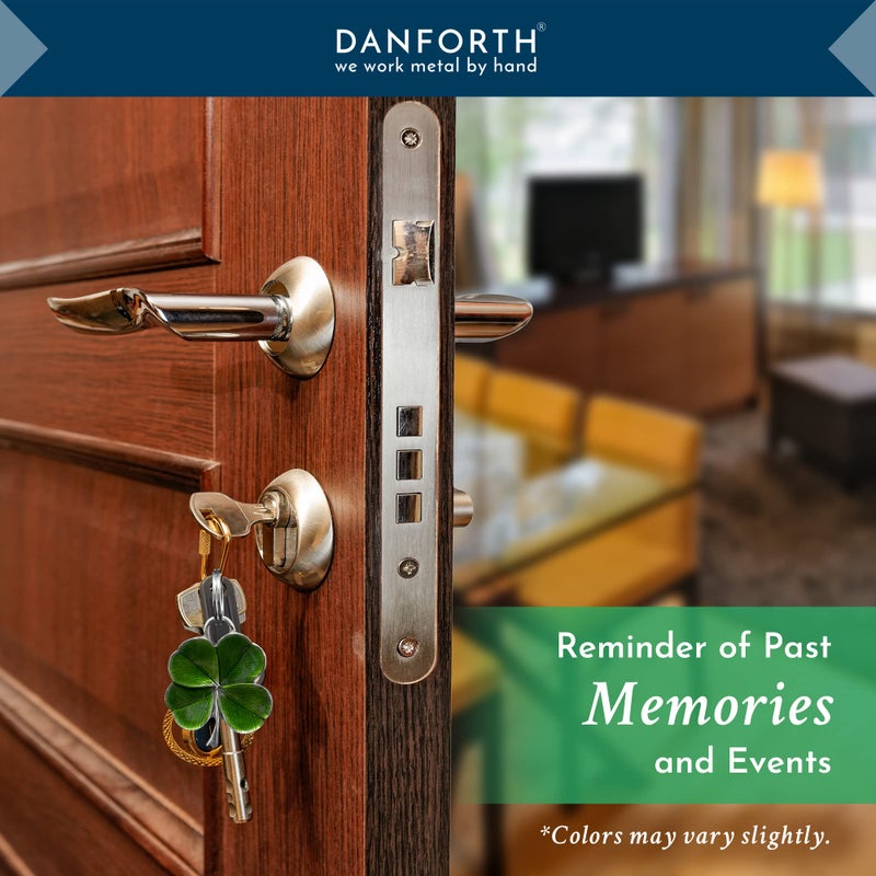 DANFORTH Four Leaf Clover Keychain (Green) | Pewter | Durable, Handcrafted Pewter Lucky Charm | St. Patricks Day Accessories | 1 Â½â€ Tall x 1 Â¼â€ Wide | Made in the USA - Image 4