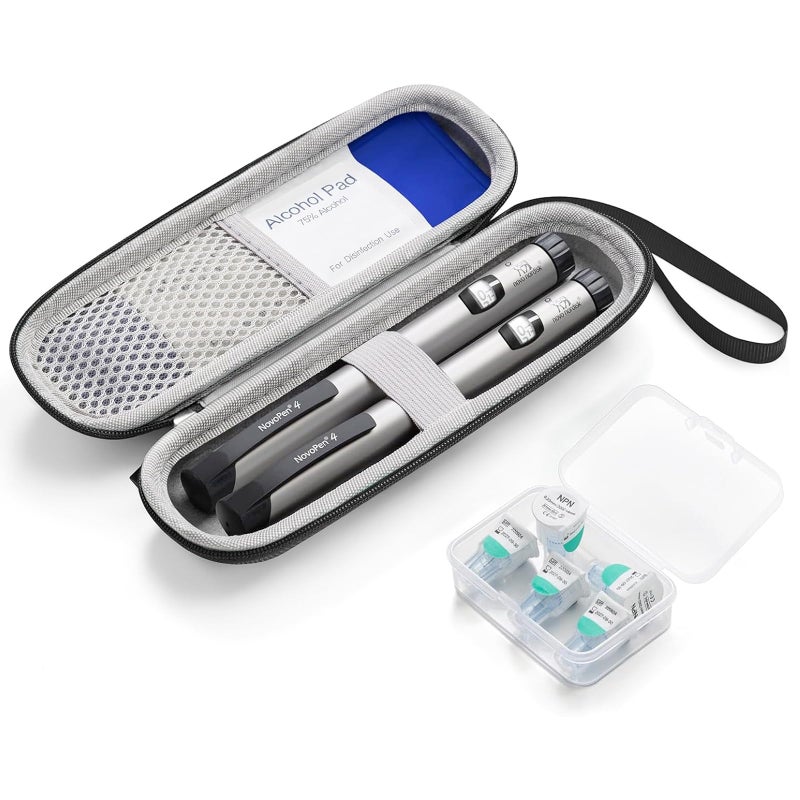 sijidou Insulin Cooler Travel Case Portable Insulin Travel Case Insulin Cooling Cases Insulated Organizer for Insulins Pens Black