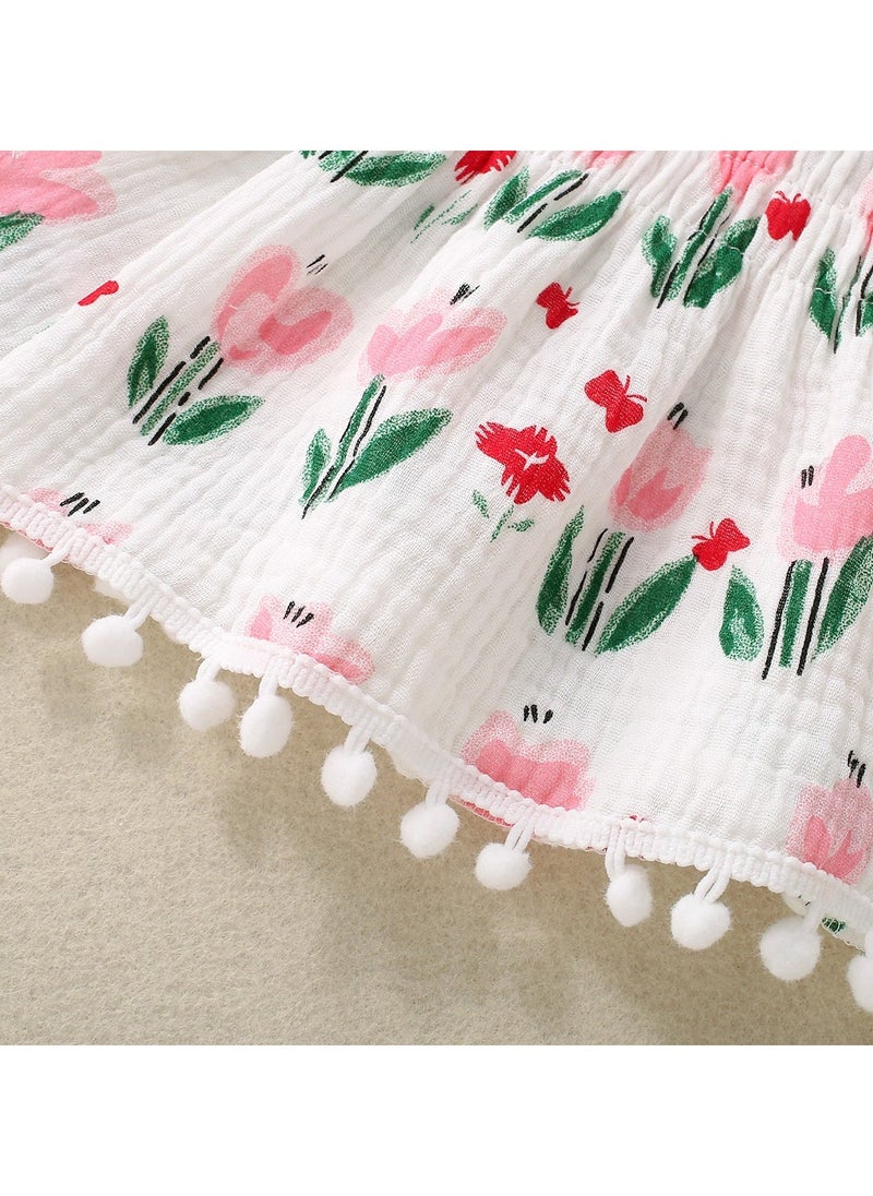RedMapleTEK Baby Girl Flower Skirt Shorts Two-piece Set - Image 4