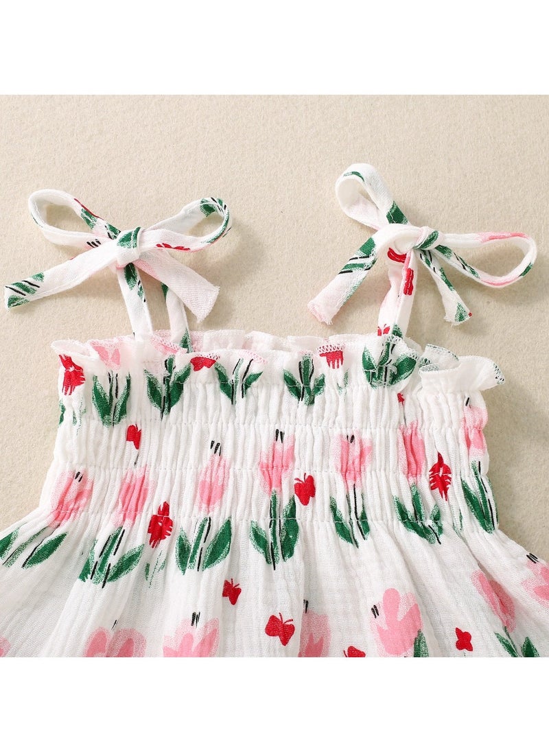 RedMapleTEK Baby Girl Flower Skirt Shorts Two-piece Set - Image 2