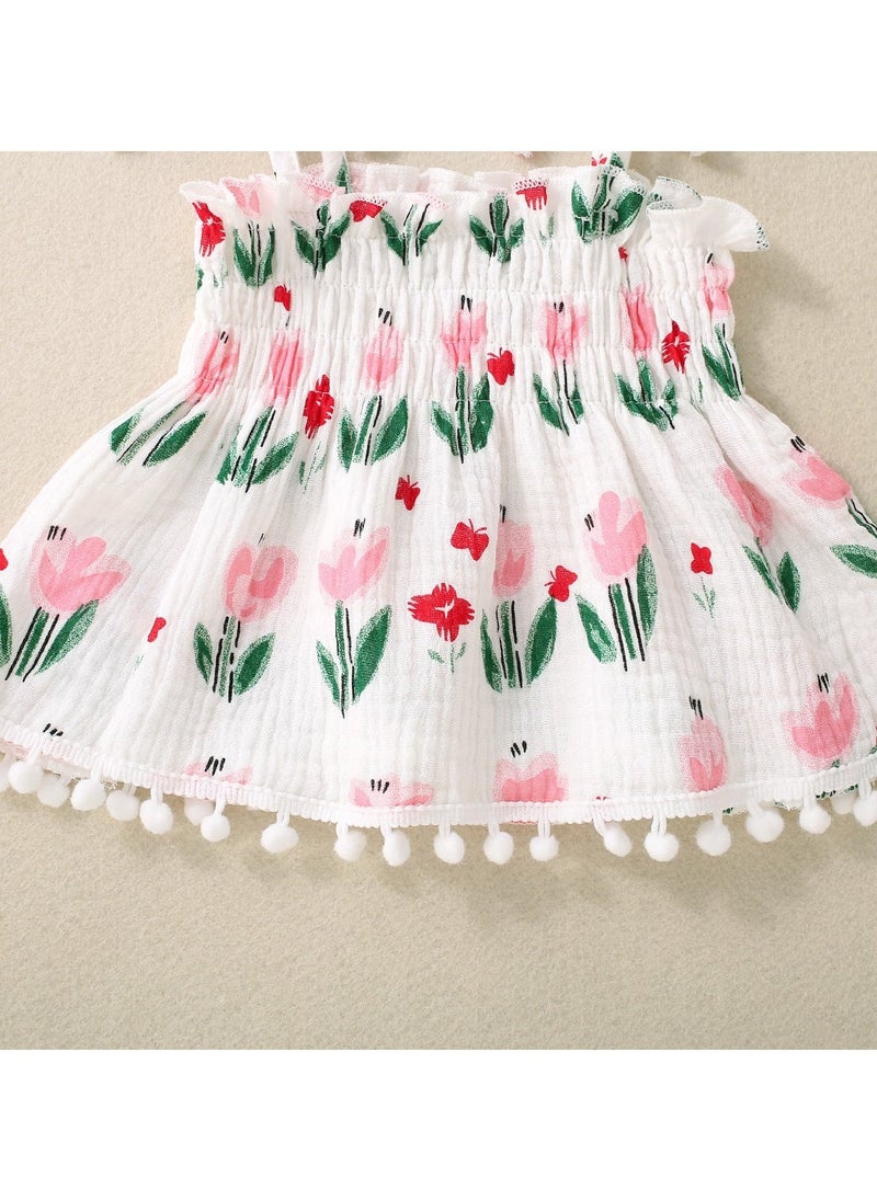 RedMapleTEK Baby Girl Flower Skirt Shorts Two-piece Set - Image 3