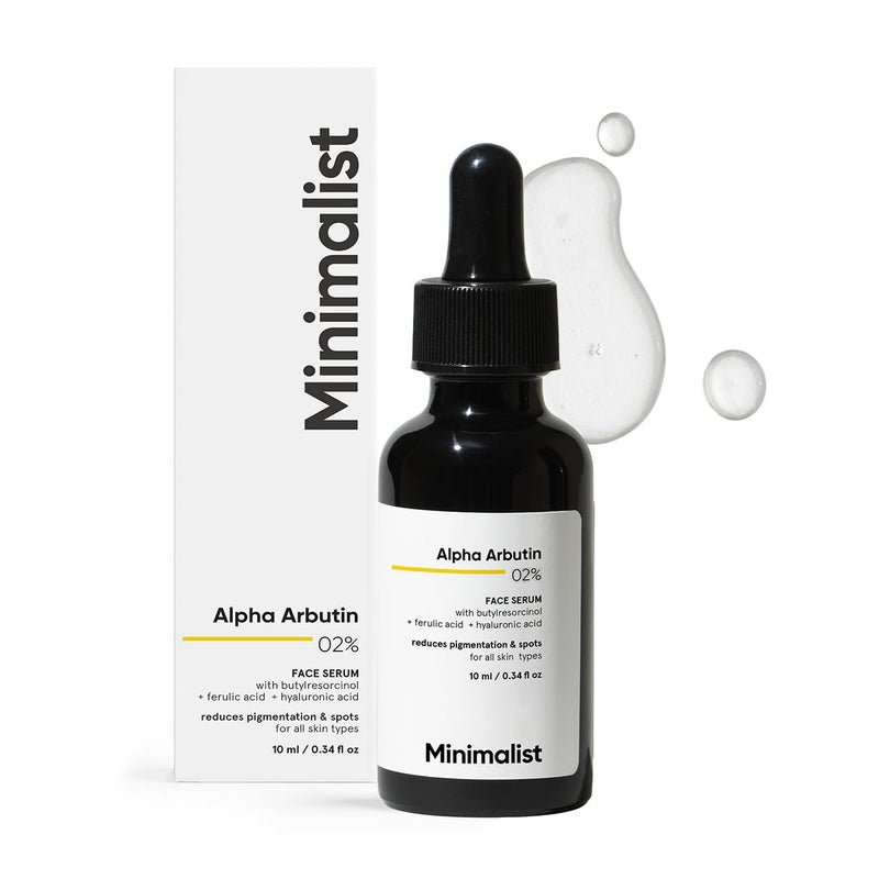 Minimalist Dark Spots Removal Serum with 2 Alpha Arbutin for Hyperpigmentation Suitable for All Skin Type Face Serum for Blemishes Acne Marks Tanning with Hyaluronic Acid Butylresorcinol FragranceFree NonComedogenic For Women Men 30 ml
