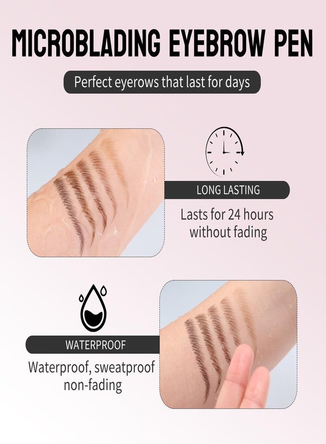 W3W Eyebrow Pen, Brow Pencil 2-in-1 Dual-Ended Microblading Eyebrow Pencil with Micro-Fork-Tip Precise Brush-Tip Eyebrow Pencils for Women (Light Brown) - Image 3