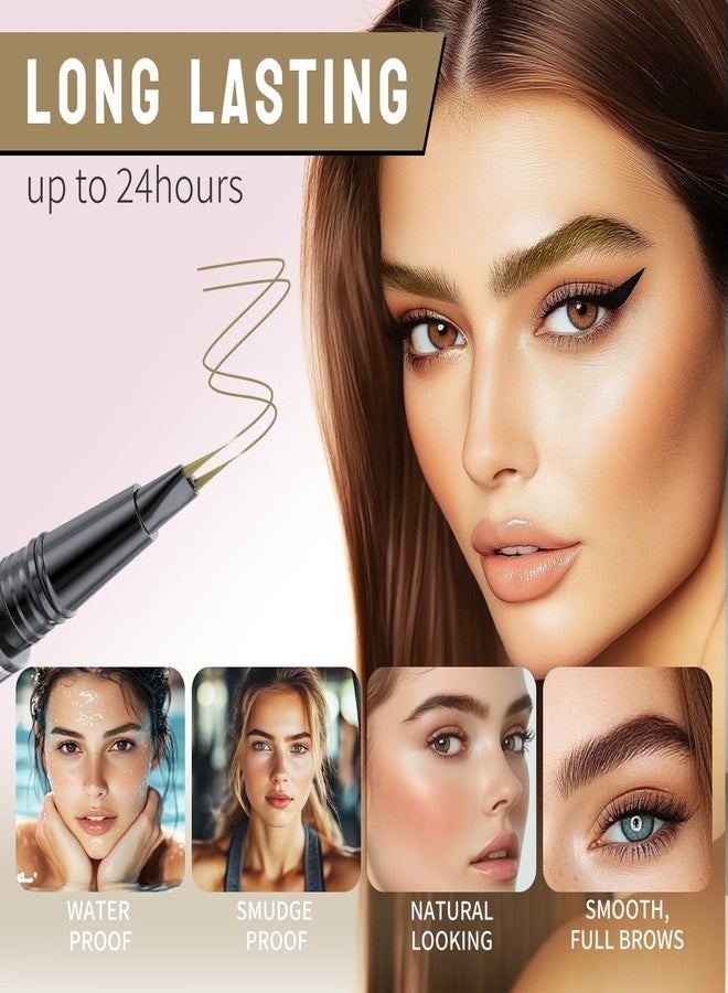 W3W Eyebrow Pen, Brow Pencil 2-in-1 Dual-Ended Microblading Eyebrow Pencil with Micro-Fork-Tip Precise Brush-Tip Eyebrow Pencils for Women (Light Brown) - Image 4