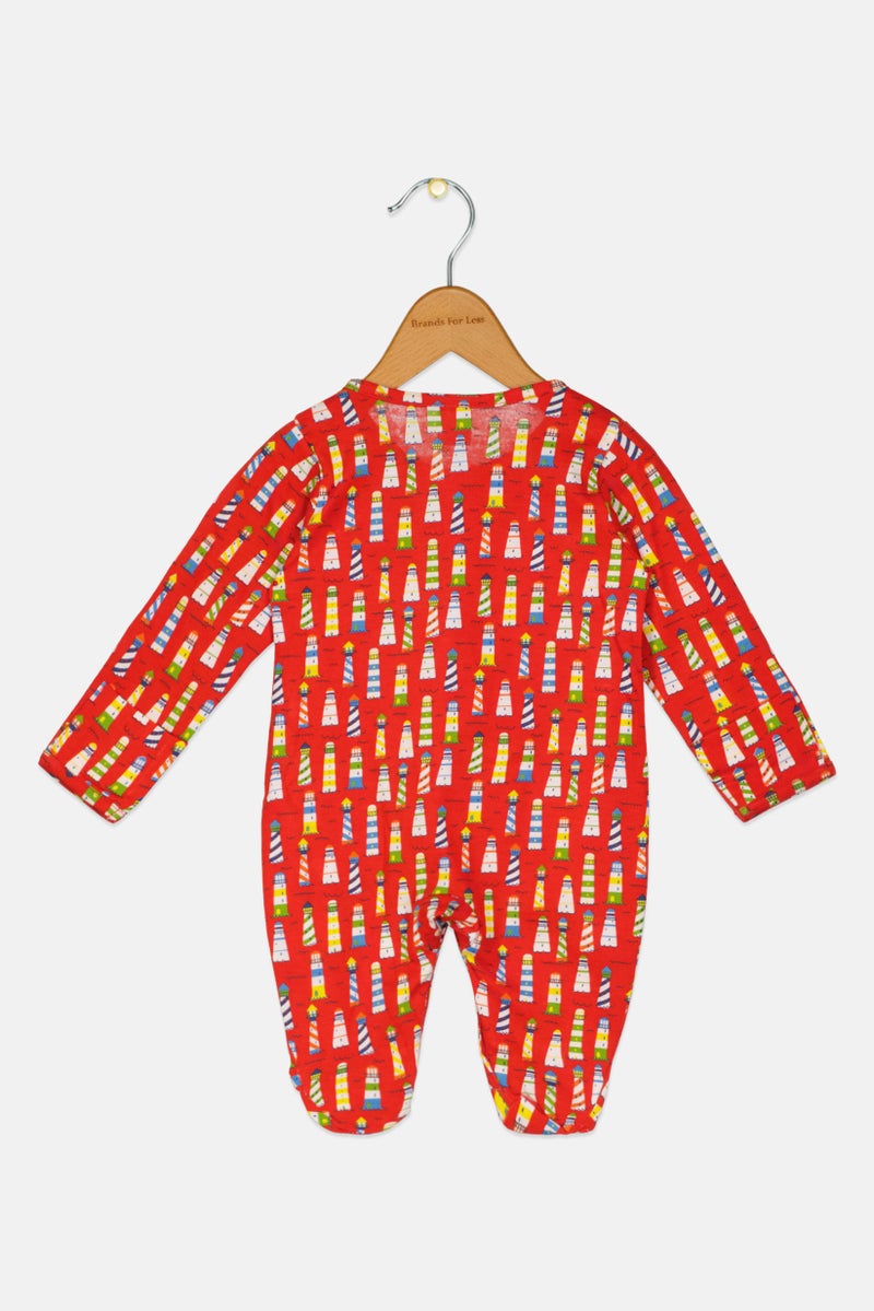 TOFFYHOUSE Toddlers Girl Long Sleeve Allover Print Sleepwear Romper, Multicolor - Image 2