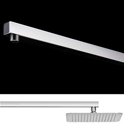Marcoware Stainless Steel Shower arm with Wall Flange 21 Inches, Chrome, Polished Finish - Image 1