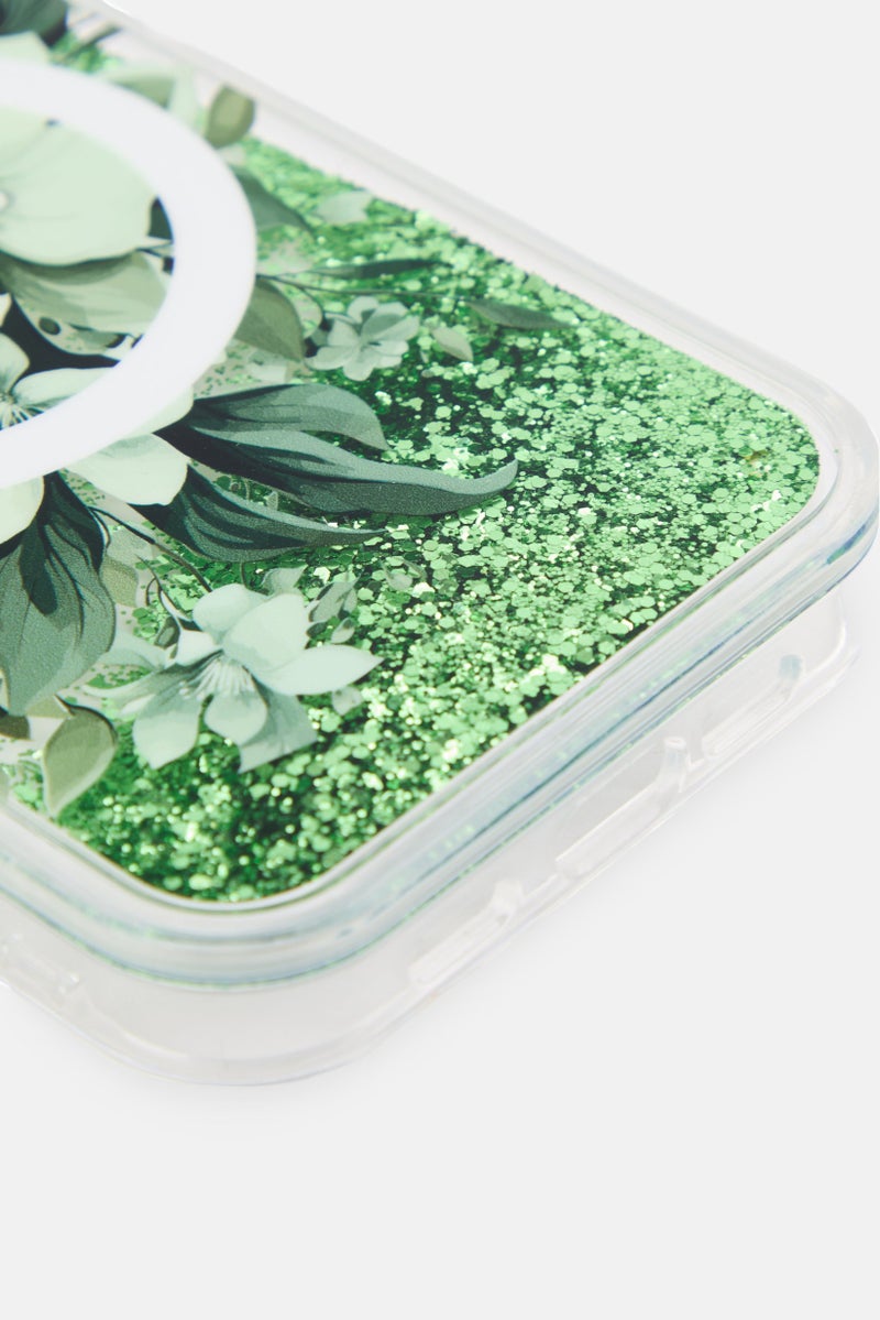 GUESS iPhone 16 Pro Magsafe Compatible Liquid Glitter Phone Case, Multicolor - Image 4