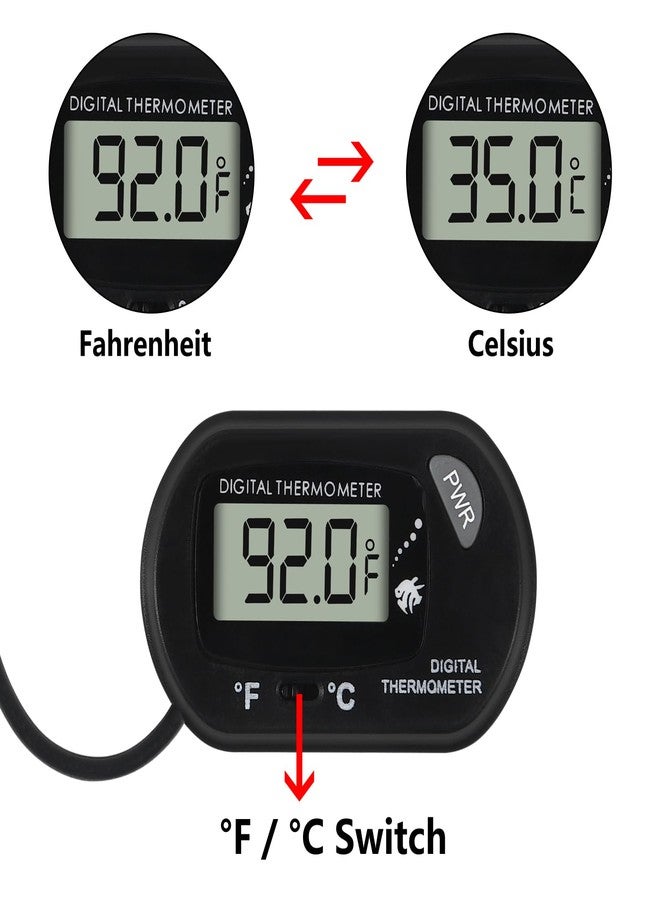 DORHEA 20Pcs Aquarium Thermometer Fish Tank Thermometer Reptile Fahrenheit Terrarium Water Temperature Indicator Test Digital with LCD Display Fahrenheit/Celsius - Image 4