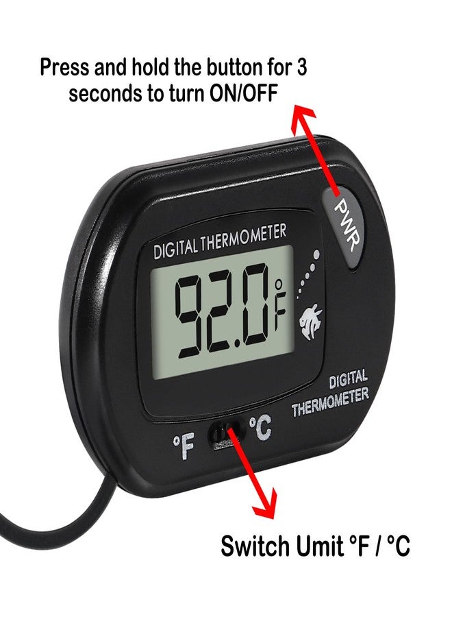 DORHEA 20Pcs Aquarium Thermometer Fish Tank Thermometer Reptile Fahrenheit Terrarium Water Temperature Indicator Test Digital with LCD Display Fahrenheit/Celsius - Image 3