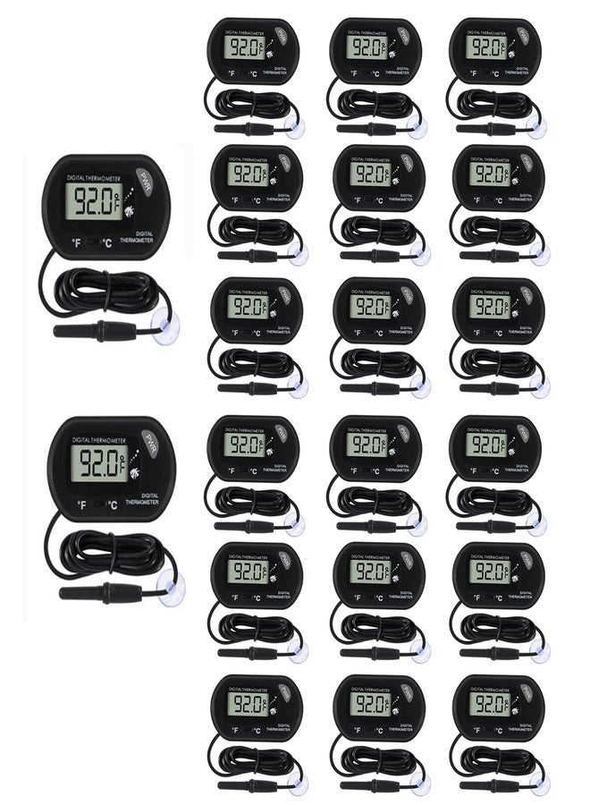 DORHEA 20Pcs Aquarium Thermometer Fish Tank Thermometer Reptile Fahrenheit Terrarium Water Temperature Indicator Test Digital with LCD Display Fahrenheit/Celsius - Image 1