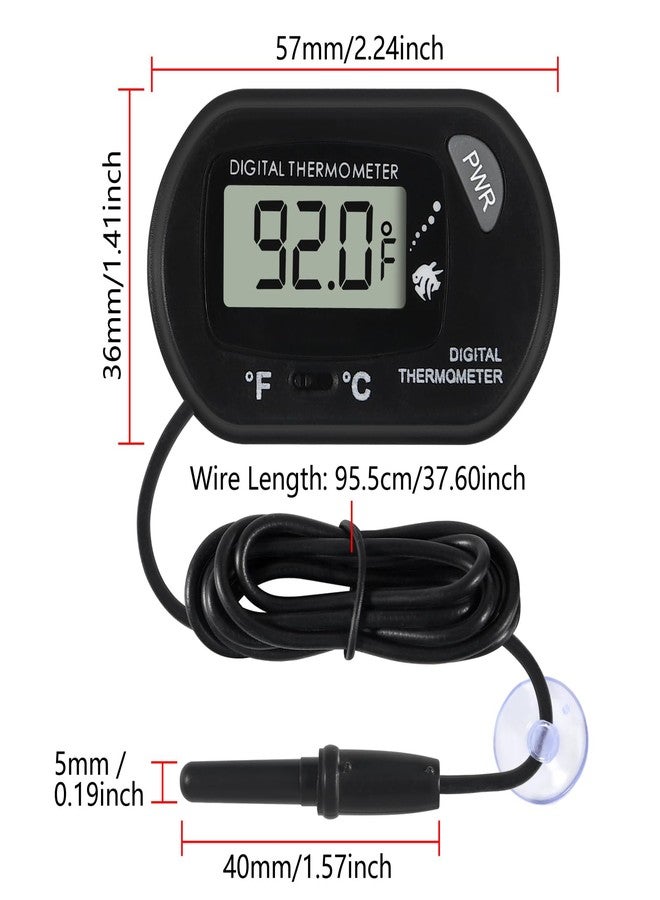 DORHEA 20Pcs Aquarium Thermometer Fish Tank Thermometer Reptile Fahrenheit Terrarium Water Temperature Indicator Test Digital with LCD Display Fahrenheit/Celsius - Image 5