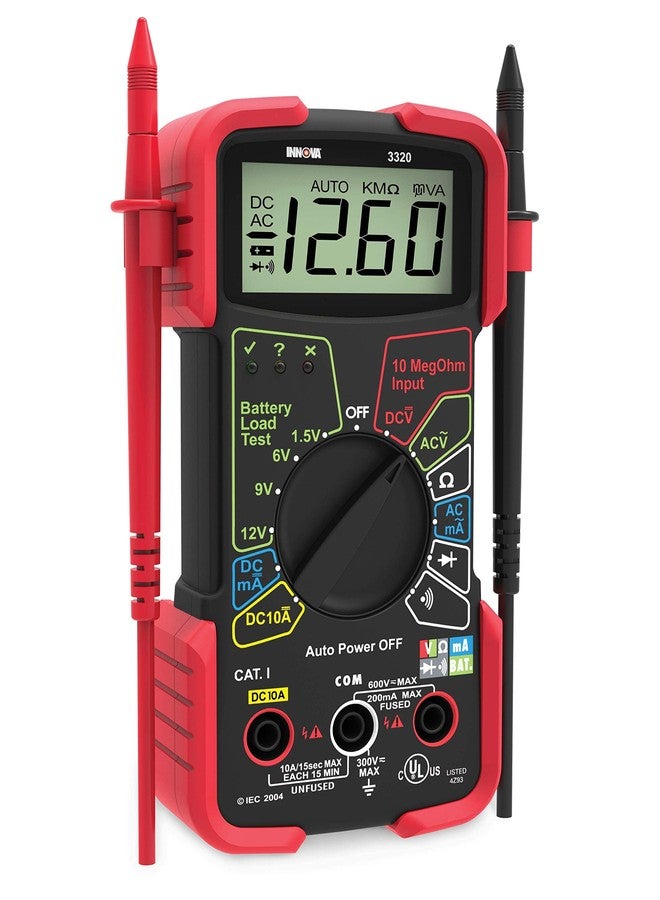INNOVA 3320 Auto-Ranging Digital Multimeter, Red & Black - Image 1
