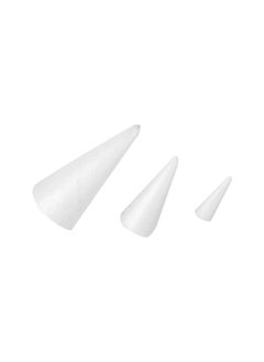 WYBOT 15pcs Foam Cones  Tree Cone White Styrofoam Cones for Floral Arrangement Supplies DIY Craft  - Image 1