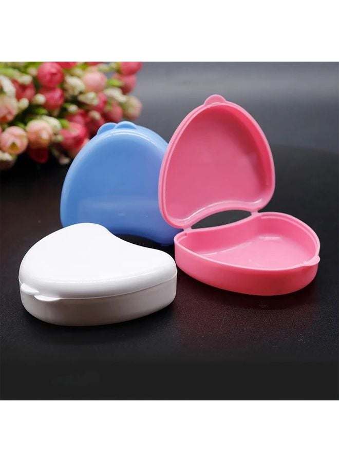 Blue Heart Shaped Tooth Retainer Storage Box Plastic Denture Case - Image 5
