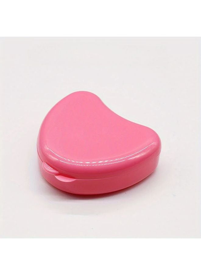 Blue Heart Shaped Tooth Retainer Storage Box Plastic Denture Case - Image 2