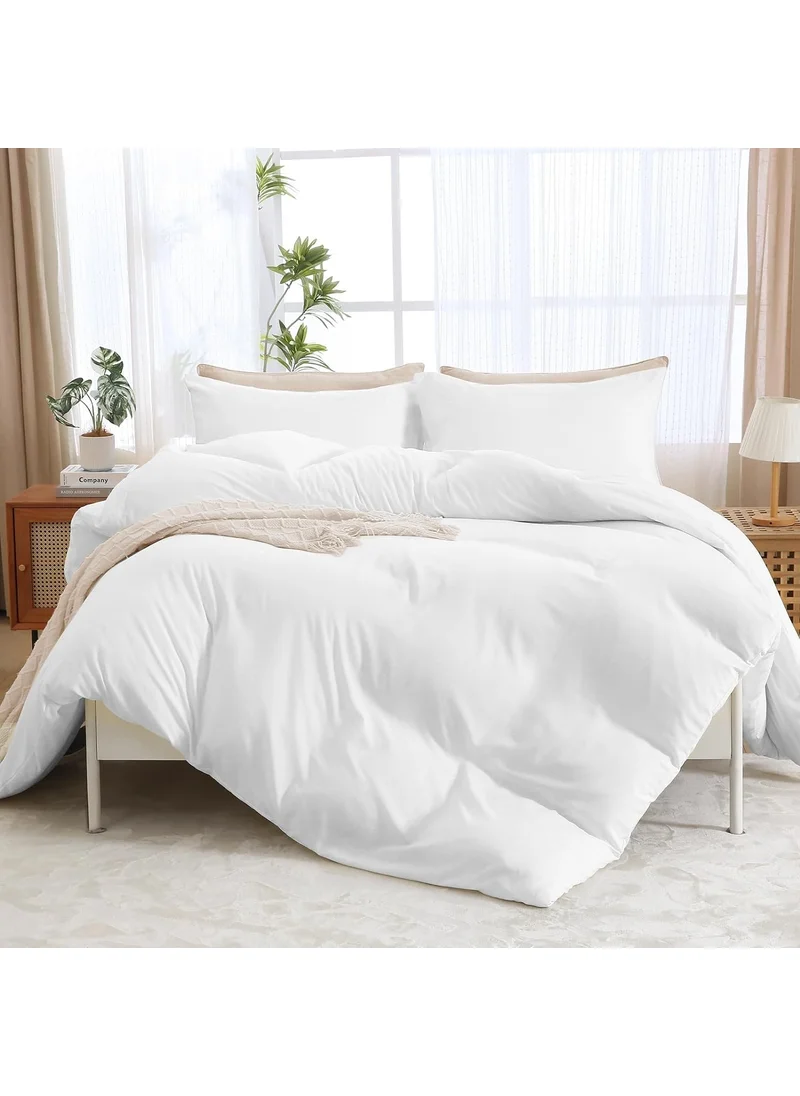 Caqqa 63 Thread 100% Cotton Double Hotel Duvet Cover Set